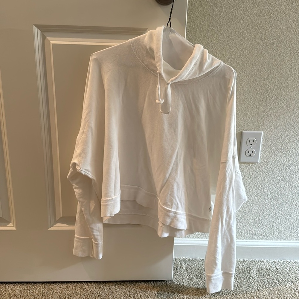 Free people movement white turtleneck drawstring sweatshirt small